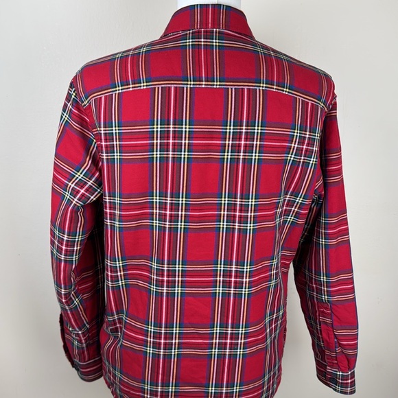 L. L. Bean Men's PrimaLoft Lined Chamois Shirt Jac, Untucked Fit, Plaid Small - Picture 2 of 6